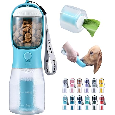 Dog Water Bottle with Food Container