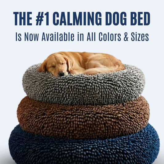 Calming Dog Bed & Cat Bed, Anti-Anxiety Donut Dog Cuddler Bed, Warming Cozy Soft Dog Round Bed, Fluffy Faux Fur Plush Dog Cat Cushion Bed for Small Medium Dogs and Cats